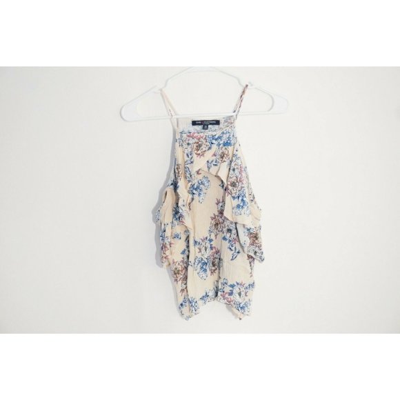 one clothing Tops - ONE CLOTHING Floral Ruffle Cold Shoulder Blouse